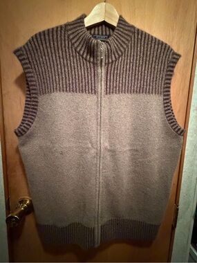 Wilson Brown Taupe Zip-Up Men’s Sweater Vest